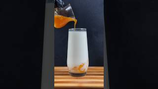 Fruit Orange Milk Mix Juice🍊🥛🧊  Iced Orange Milk ASMR shorts [upl. by Sirahs]