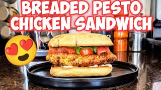 Easy Breaded Pesto Chicken Sandwich  20 minute meal [upl. by Emee]