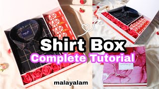 Shirt Box  Shirt Hamper with Lid Tutorial in Malayalam  Classy Box Making  Easy  Art Gossips [upl. by Cutty]