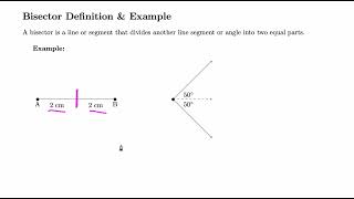 What is a Bisector in Geometry [upl. by Yngad27]