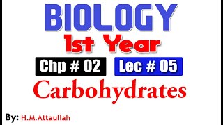 Carbohydrates  Chapter 2  1st year Biology  Lec  5 [upl. by Gnof690]