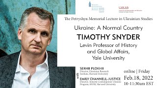 Petryshyn Lecture Timothy Snyder [upl. by Narmak836]