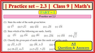 Practice set 23 class 9 maths part 1  Chapter 2 Real Numbers  Maharashtra state board class9th [upl. by Leahcam]