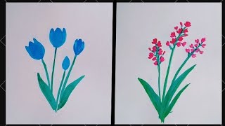 2 Types of easy flower drawing beautiful easy art simpledrawingstepbystep [upl. by Iahcedrom]