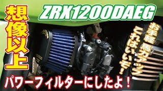 ZRX1200ダエグ ノーマルスロットルボディでもパワーフィルター仕様にすれば馬力は上がります！！！！！シャーシダイナモ パワーチェック [upl. by Tezile]