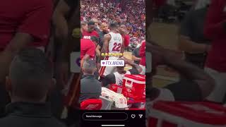 Haslem amp Jimmy Butler GET HEATED on Heat bench👀👀 shorts [upl. by Yoshi]