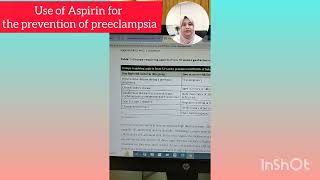 Indications of Aspirin for the prevention of Preeclampsia NICE guidelines [upl. by Izmar]