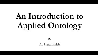 مقدمه ای از هستی شناسی کاربردی  An Introduction to Applied Ontology [upl. by Ordnaxela]