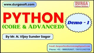 PYTHON tutorials  Demo  1  by Mr N Vijay Sunder Sagar On 15112024 8AM IST [upl. by Olwen]