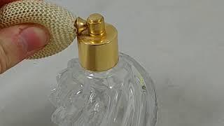 Vintage Clear Swirl Glass Perfume Bottle Atomizer [upl. by Furgeson]