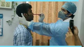 How to take a Nasopharyngeal Swab for COVID19  Dr Jagdish Chaturvedi  India [upl. by Adnole]