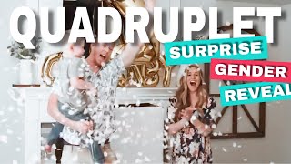 SURPRISE QUADRUPLET ANNOUNCEMENT AT GENDER REVEAL PARTY [upl. by Friedman]