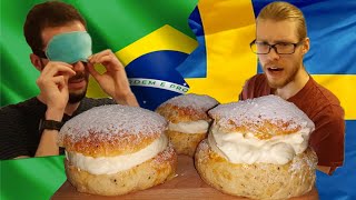 He Baked These Blindfolded Brazilian bakes Swedish Semla [upl. by Trillbee]