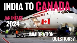 India ✈️ Canada 🇨🇦  Immigration Questions❓ Jan Intake 2024🥶 Airport Information [upl. by Ireva929]