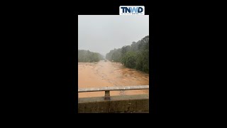 US74 flooded out in western North Carolina from Helene [upl. by Lemuel]