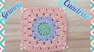 Granny square tejido para manta de bebé cuadrito tejido para cobija de bebé [upl. by Nhguav]