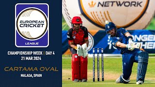 🔴 European Cricket League 2024  Championship Week Day 4  Cartama Oval Spain  T10 Live Cricket [upl. by Annim]