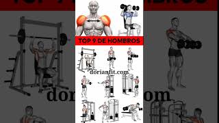 🔝 9 MEJORES EJERCICIOS de HOMBROS en el GIMNASIO hombros [upl. by Baptlsta]