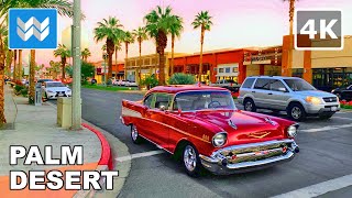 4K El Paseo in Palm Desert California  Sunset Walking Tour  Classic Vintage Cars Driving [upl. by Frantz]