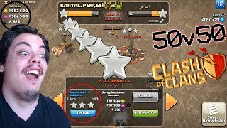 TİTRETTİK 50 KİŞİ AYNI ANDA KLAN SAVAŞI YAPTIK Clash of Clans [upl. by Broucek]