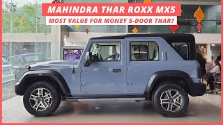 Mahindra Thar Roxx MX5 variant Walkaround in Hindi  1649 Lakhs  Thar Roxx MX5 Diesel Manual [upl. by Joh]