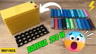 COMO HACER UNA BATERIA DE 12V y 210W Reciclando Celdas LITIO 18650⚡  Muy Facil DIY [upl. by Petronia]