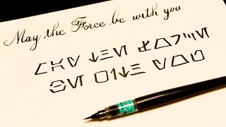 asmr May the Force be with you Aurebesh and Copperplate brush pen [upl. by Black]