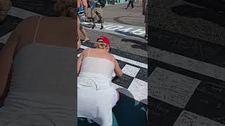 signing the start finish line at homestead miami speedway nascar racing racecar [upl. by Mode890]