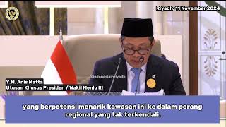 Pernyataan Indonesia pada Konferensi Tingkat Tinggi KTT Luar Biasa ArabIslam [upl. by Noe288]