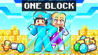 LOCKED on ONE LUCKY BLOCK With CRAZY POPULAR FAN GIRL [upl. by Anabelle]