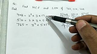 HCFLCMthree numbersprime factorisation method [upl. by Savdeep]