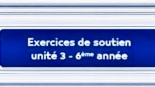 correction dexercice de soutien unité 3 6EAP français grammaire conjugaisonlexiqueتعليم [upl. by Tartaglia284]