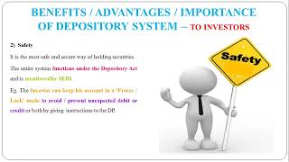 53  Concept and Importance Advantages  Benefits of Depository System [upl. by Melva]