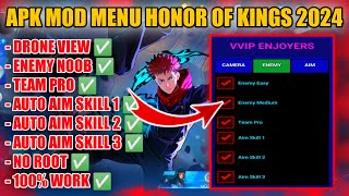 CHEAT HONOR OF KINGS 2024  APK MOD MENU HOK TERBARU  DRONE VIEW TEAM PRO ENEMY EASY  VIP ENJOYERS [upl. by Ellett]