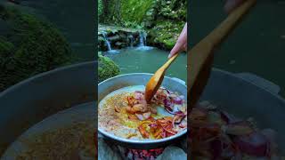 Chicken stroganoff shorts cooking outdoorcooking food nature fire video [upl. by Dodd620]