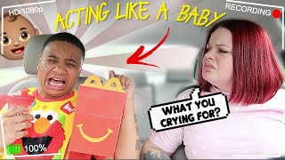 Acting Like a quotBABYquot To See How My GIRLFRIEND Reacts HILARIOUS [upl. by Wrand]