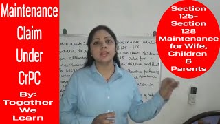 Maintenance Law in India  Under CrPC  for Wives Children and Parents [upl. by Alicul817]