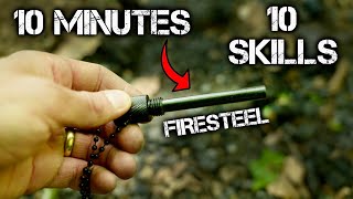 10 Bushcraft Firesteel Skills in 10 Minutes [upl. by Liw]