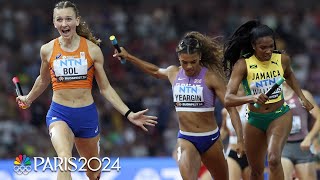 MUST SEE COMEBACK Femke Bols HEROIC ANCHOR upends 4x400 relay to cap Worlds  NBC Sports [upl. by Sauder]