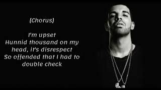 Drake  Im Upset Instrumental and Lyrics Karaoke [upl. by Antoine]