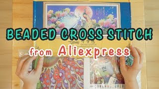 Beaded Cross Stitch from Aliexpress Unboxing 3 kits [upl. by Hippel83]