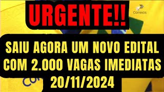 Concurso dos correios 2024 acabou de sair um novo edital dos correios 2000 vagas ponto de coleta [upl. by Mixie]