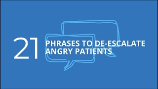 21 phrases to help deescalate angry patients [upl. by Swayder]