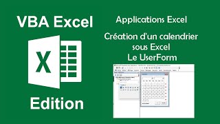 Applications Excel  Créez votre calendrier sous Excel  Le UserForm [upl. by Angell]