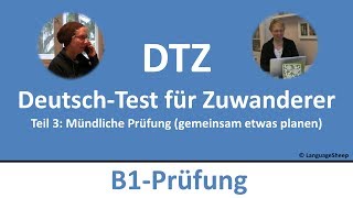 Deutsch lernen B1Prüfung DTZ  mündliche Prüfung  gemeinsam etwas planen [upl. by Harilda]