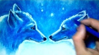 Drawing Time Lapse Two Wolves [upl. by Aihseya]