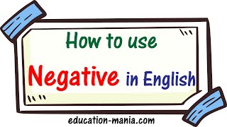 How to use Negative forms in English with examples [upl. by Aggappera752]