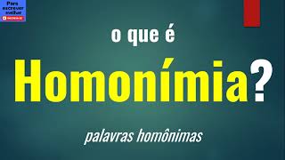 O que é HOMONÍMIA homonímia polissemia paronímia [upl. by Gibun]