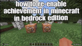 How to reenable achievements in a Creative worl bedrock edition only [upl. by Doralin787]