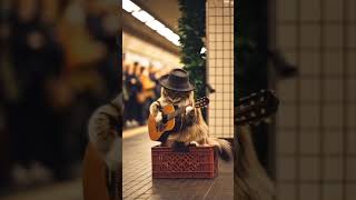 Cat playing guitar kucing kucinglucu cat catlover cats catvideos shorts shortsvideo [upl. by Singh]